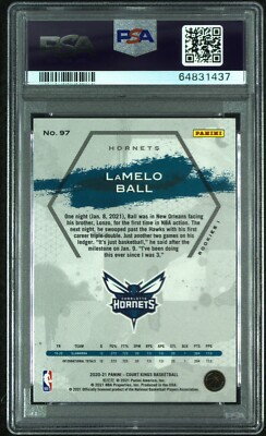 2020-21 Panini Court Kings Lamelo Ball #97 RC Rookie Hornets PSA