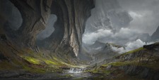 Landscape rock formation mountains environment fantasy Custom Gaming Mat Desk