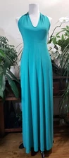 VIERECK Dress Women S Green Halter Flowy Stretch Knit Maxi Resort Party USA NWT