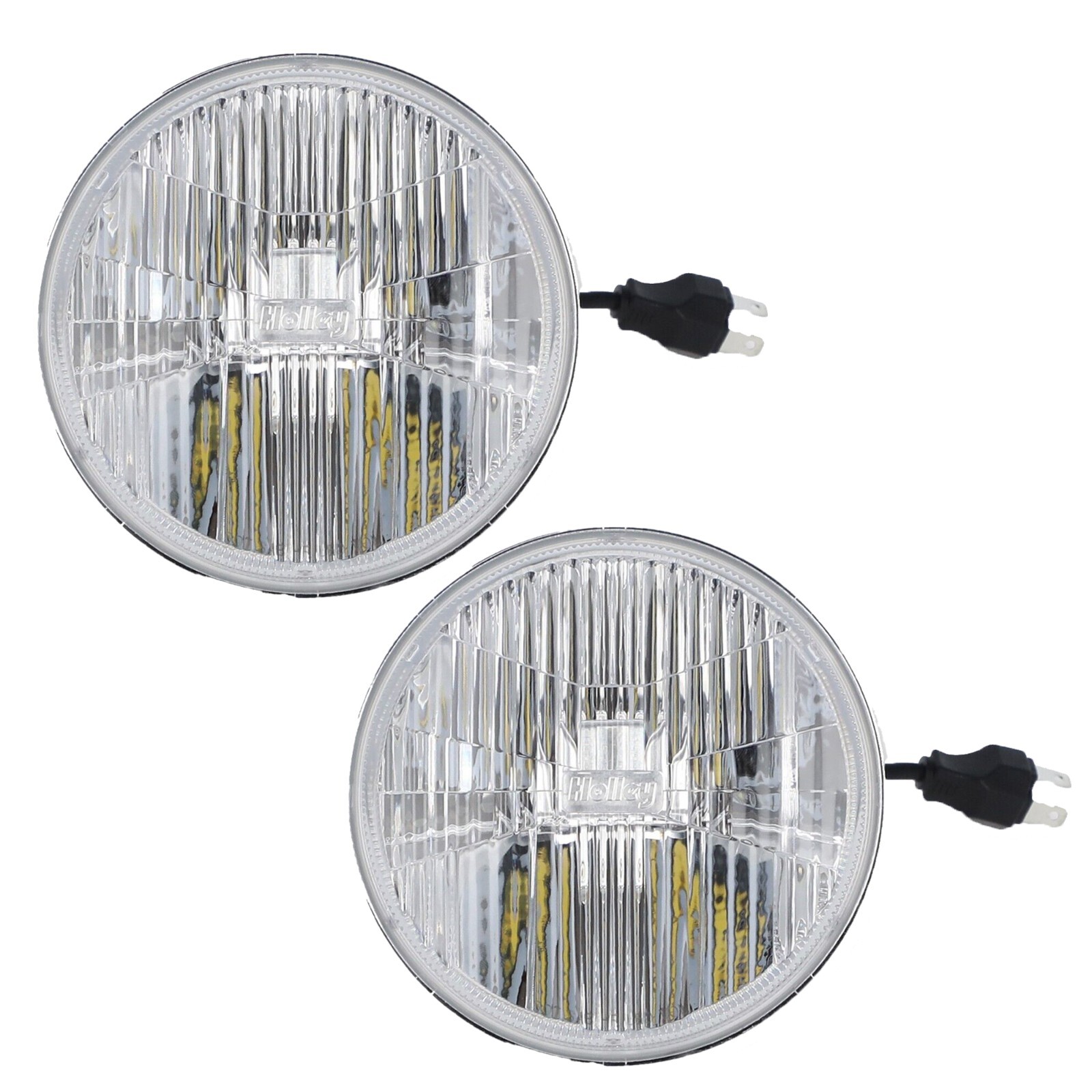 Holley Retrobright 3000K White LED 5.75" Round Head Light Pair
