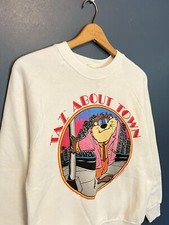 Vintage 80  s Looney Tunes Warner Bros Taz About Town Sweatshirt Size Medium