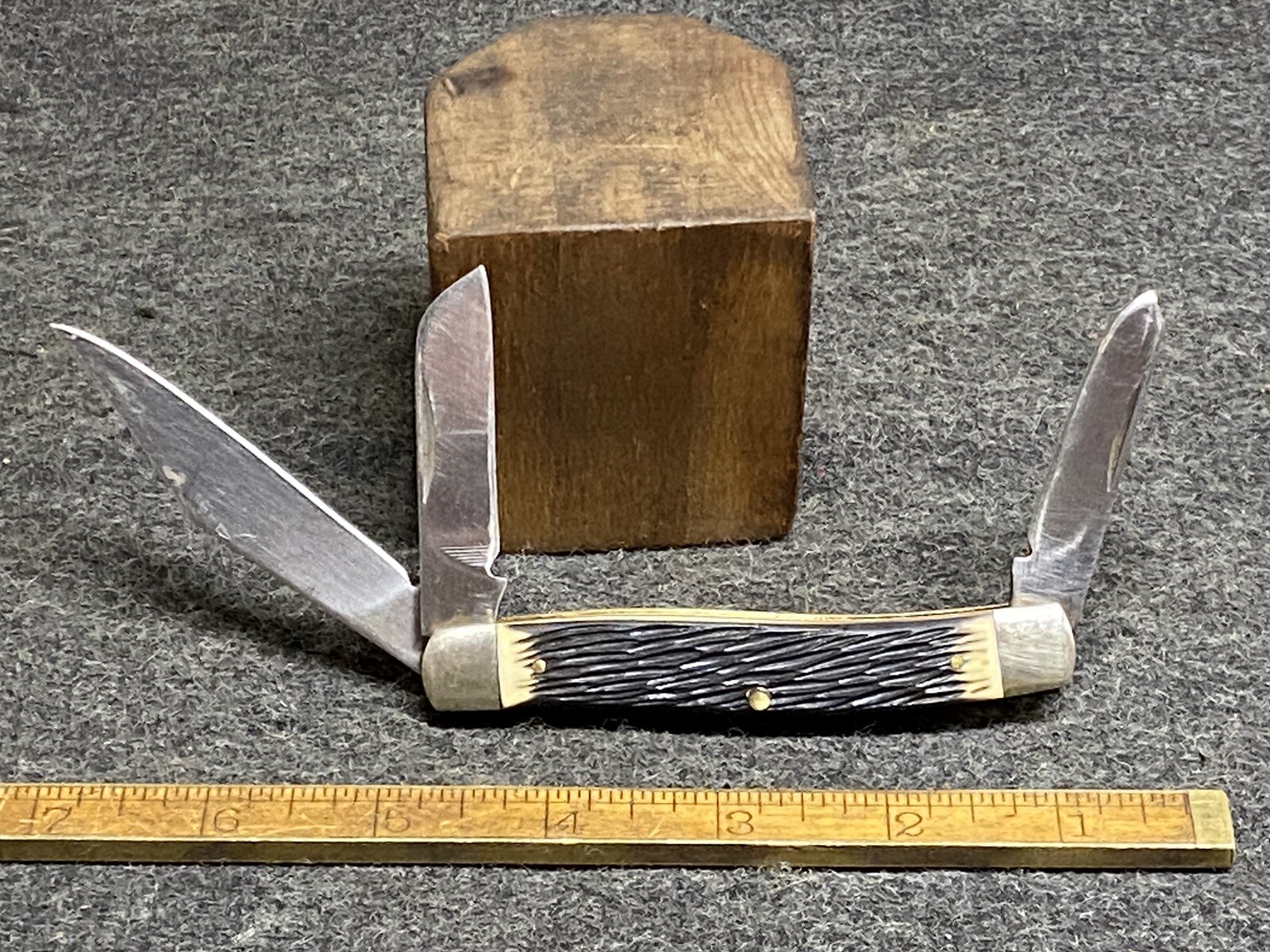 Shapleigh’s Diamond Edge Stainless Stockman Folding Pocket Knife Stag