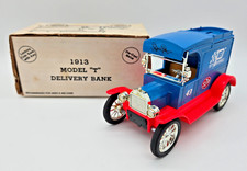 Ertl 1913 Ford Model T Delivery Truck Coin Bank 9573 w/ Box Key STP Racing