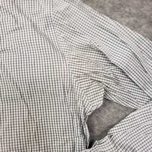 Camicia lavanderia inglese uomo grande grigia manica lunga bottoni check casual adulto* - Foto 3 di 11