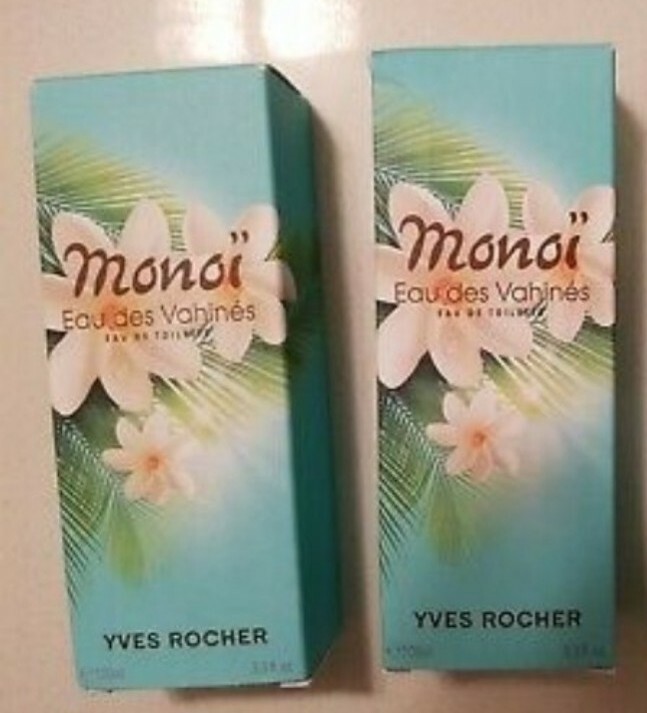 Monoï de Tahiti Yves Rocher Eau des Vahinés eau de toilette au parfum longue tenue tiaré 2x100ml