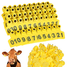 100 PCS 001-100 Number Cattle Ear Tags, Large Plastic Livestock Ear Tag for Shee