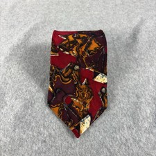 Vintage Guy Laroche Necktie Men's Red All Silk USA Made Floral Abstract Classic