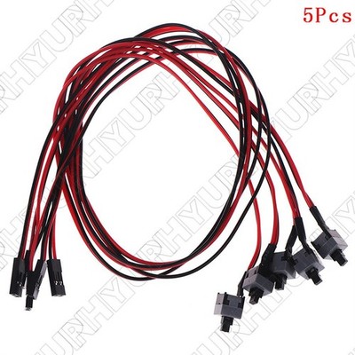 Computer Case PC Motherboard Power Switch Reset Push Button ON/OFF Cable 50cm US