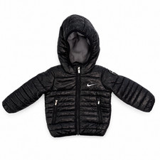 Nike Black Hooded Quilted Puffer Baby Jacket Size 12M Unworn