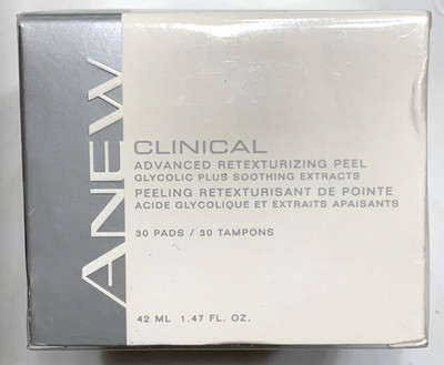 Avon Anew Clinical Advanced Retexturizing Facial Peel 30 Pads 1.47 fl oz NEW 