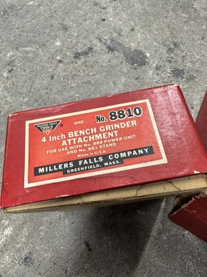 Vintage Miller Falls Tischschleifer Nr. 810 für 888 Dyno-Mite Power Unit
