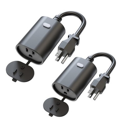 Minoston Outdoor Smart Plug, WiFi Outlet, IP65 Weatherproof, Compatible black
