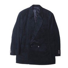 LANVIN Vintage Double-breasted Jacket Blazer Dark blue Men 48-35 S3-WJ045