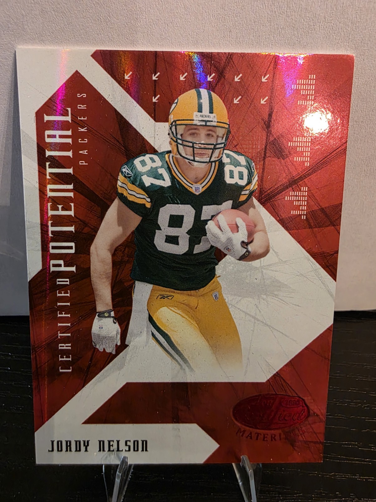 Jordy Nelson Leaf Certified Materials Certified Potential #CP17 Red