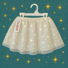 Cat  Jack Toddler Girls Glitter Tutu Skirt Cream 3T   Free Shipping