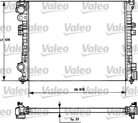 VALEO 731166 Radiatore motore Alette di raffreddamento montate meccanicamente, Alluminio, con regolatore refrigerante - Immagine 2