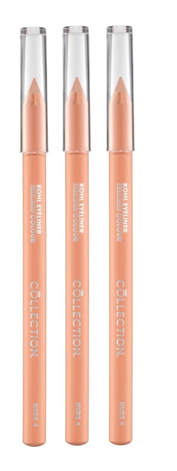 3 Pcs Collection Kohl Eyeliner Precision Colour Pencil | Smudge-Proof | 4 Nude |