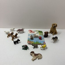 Miniature Animal Figurines Mixed lot 16 Ceramic Plastic Wooden Pewter Resin