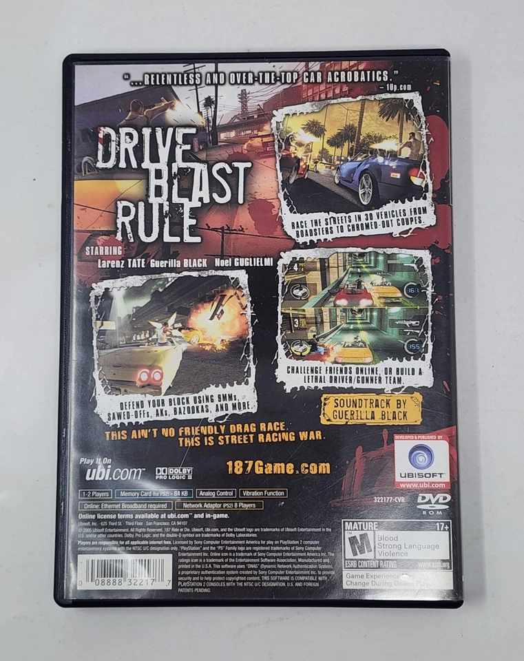 187: Ride or Die (Sony PlayStation 2 PS2) Complete CIB - Tested - Image 3 of 4