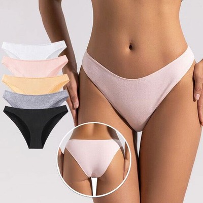 7 Pack Lot Sexy Womens Panties Briefs Cotton V Cut Underwear Lingeries Thongs