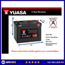 Battery fits ACURA VIGOR MDX NSX 2.5 3.0 3.2 3.5 90 to 05 Yuasa 068 600A 72Ah