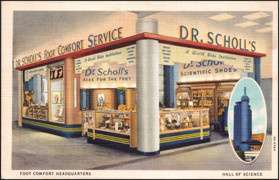 Dr. Scholl's Exhibit At Hall Of Science, A Century Of Progres-Linen Postcard R49
