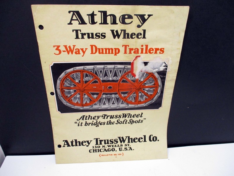 Athey Truss Wheel 3-Way Dump Trailers Bulletin 106 1930