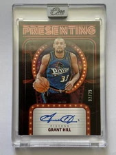 2024-25 Panini One And One Grant Hill Presenting Signatures Red Ruby Auto /25