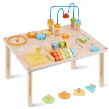 Activity Table for 1 2 3 Year Old, 8 in 1 Wooden Montessori Toys for Toddlers...