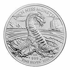 Regno Unito 2 Pounds 2026 Creatures Loch Ness Monster 1 oz argento 999 FDC