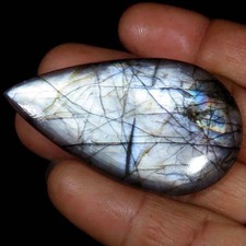 natural LABRADORITE pear Opaque loose gemstone 105.20 Carat. 34x58x6 mm