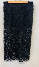 Future Collective Black Lace Midi Skirt Women’s Medium Holiday Gothic