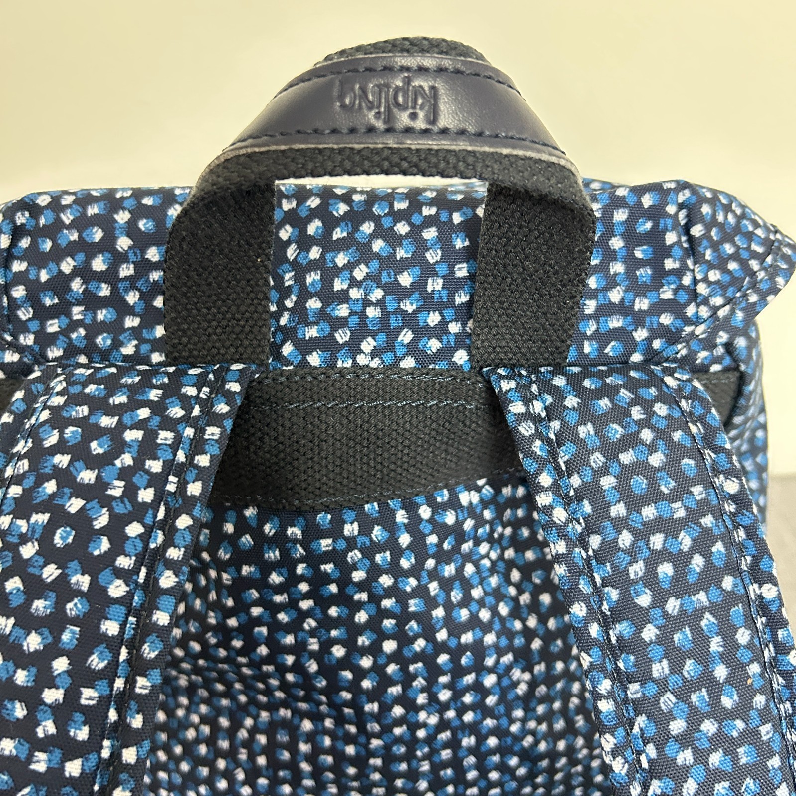 KIPLING CITY PACK Blue Scribble Pattern Backpack … - image 11
