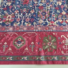 Ralph Lauren Home ORIENTA Queen Flat Sheet Sateen HTF Red Blue Pattern