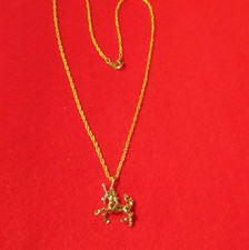 14KT GOLD PLATED UNICORN CHARM WITH 18 INCH ROPE CHAIN NECKLACE- 2005