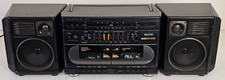 Sanyo MW235 BassXpander AM/FM Stereo Dual Cassette Recorder Boom Box Tested