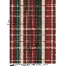 Christmas Plaid | A4 Rice Paper | Paper for Decoupage | AB Studios