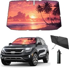 Windshield Sun Shade Sun Visor for Car Umbrella 31  57" Funny E Color: Sunset
