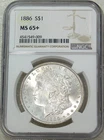 1886 Morgan Silver Dollar NGC MS65+ Frosty White Gorgeous coin looks MS66 Q318