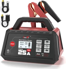 Towertop 25A Max Pro Battery Charger: 12V Fully Automatic Smart Trickle Charger,