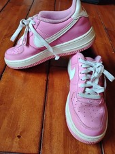 Big Kid's Nike Air Force 1 Playful Pink/White kids size 5. Has alot of wear.