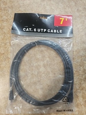 NEW LINK DEPOT Cat 6 24AWG 550MHz Copper Twisted Pair Ethernet Cable-Black 7ft.