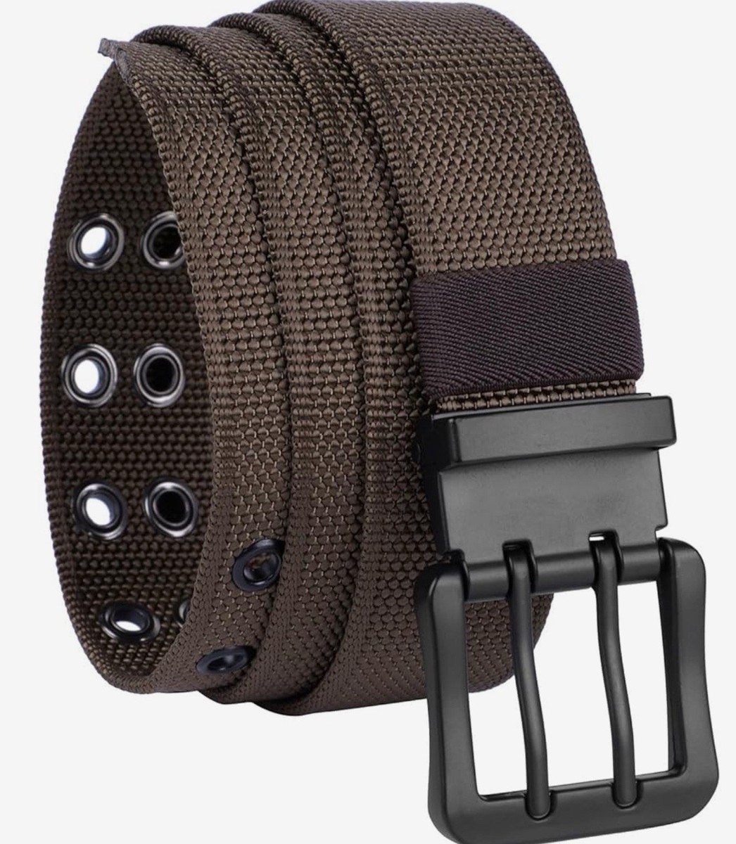 Nylon Web Belts, Double Hole Grommet Canvas Waist Belt for  display picture 1