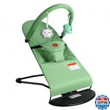 AOOTSMILE Baby Bouncer Seat Infants 0-12 Months Portable 3-Position Recline Safe