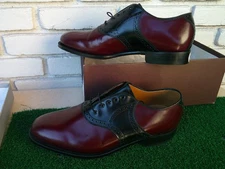 Johnston & Murphy Handcrafted Carleton Burg/Black Shoes - Size 11 E - NIB