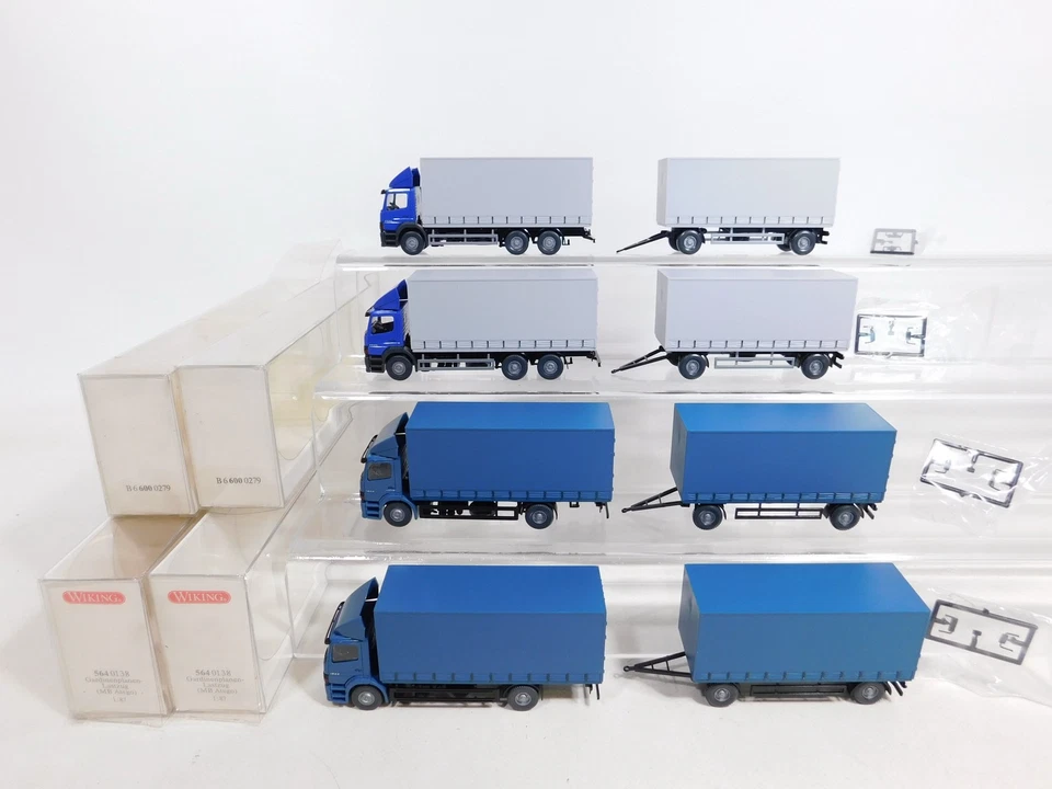 4X Wiking H0 1:87 Camion MB: 564 01 38 + B 6 600 0279 S.G./Mint+Box #CZ127-0,5 - Immagine 2 di 4