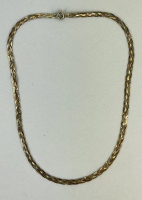 Vintage. Vior 925 Italien Sterlingsilber Bronze Vermeil Fischgrät Halskette 15,75''
