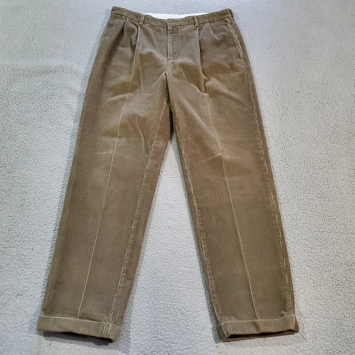 Pantalon Vintage Brooks Brothers Homme - Taille 36 Marron - Laine Plissée à Poignets