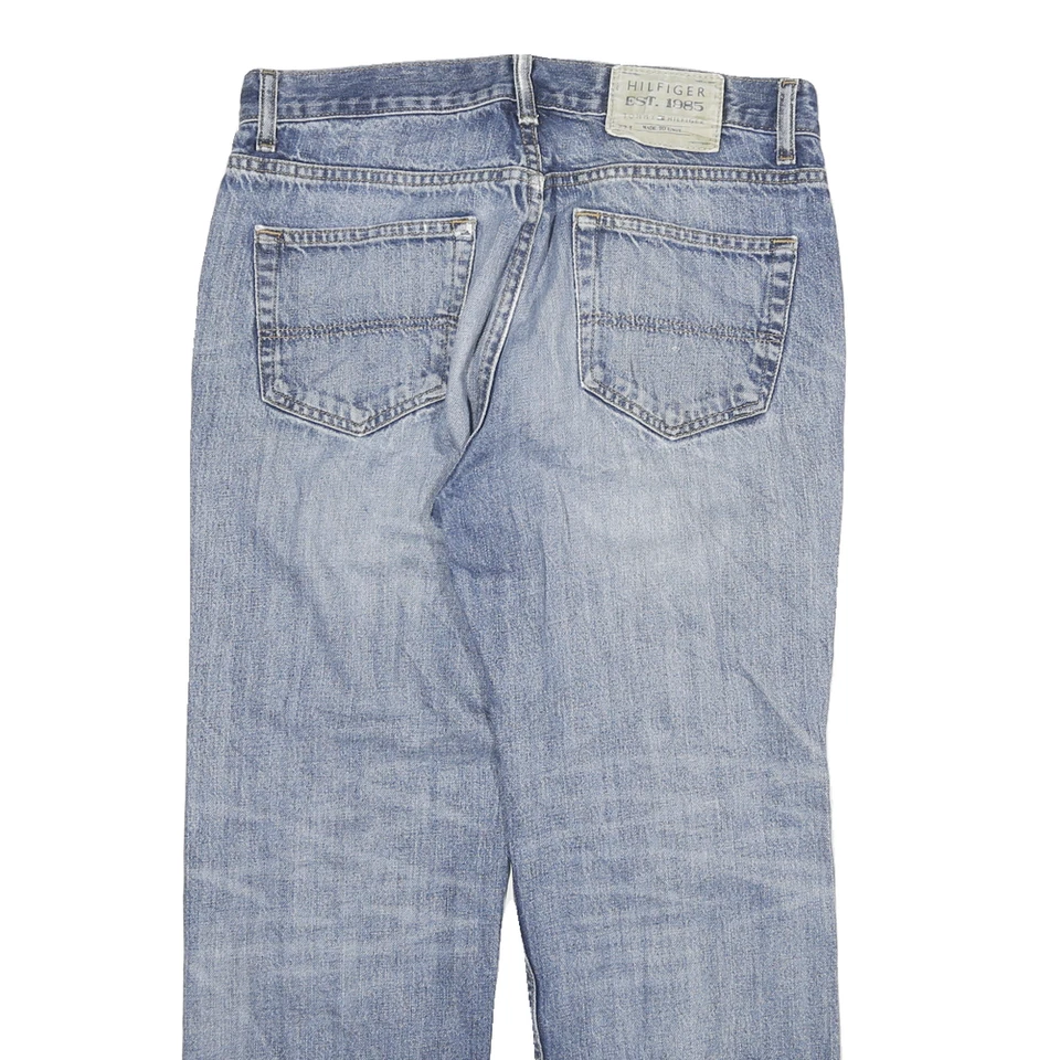 Jeans masculino Tommy Hilfiger azul regular reto jeans médio W31 L26 clássico zíper - Imagem 4 de 4