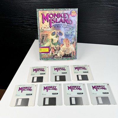 THE SECRET OF MONKEY ISLAND 3.5'' BIG BOX COMPUTER GAME 1990 LUCASARTS IBM -Read